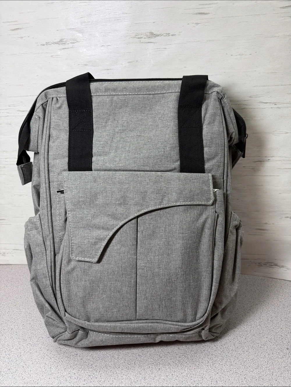 Grey baby Travel Backpack with Front Pocket